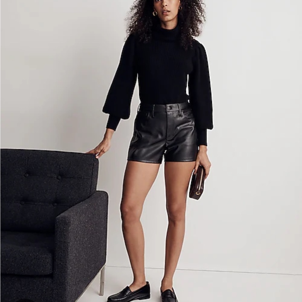 Madewell perfect jean short faux leather